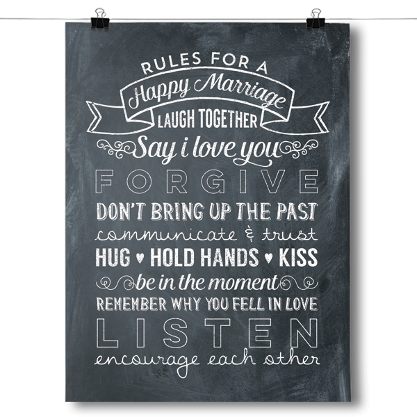 Rules For A Happy Marriage Inspiredposters